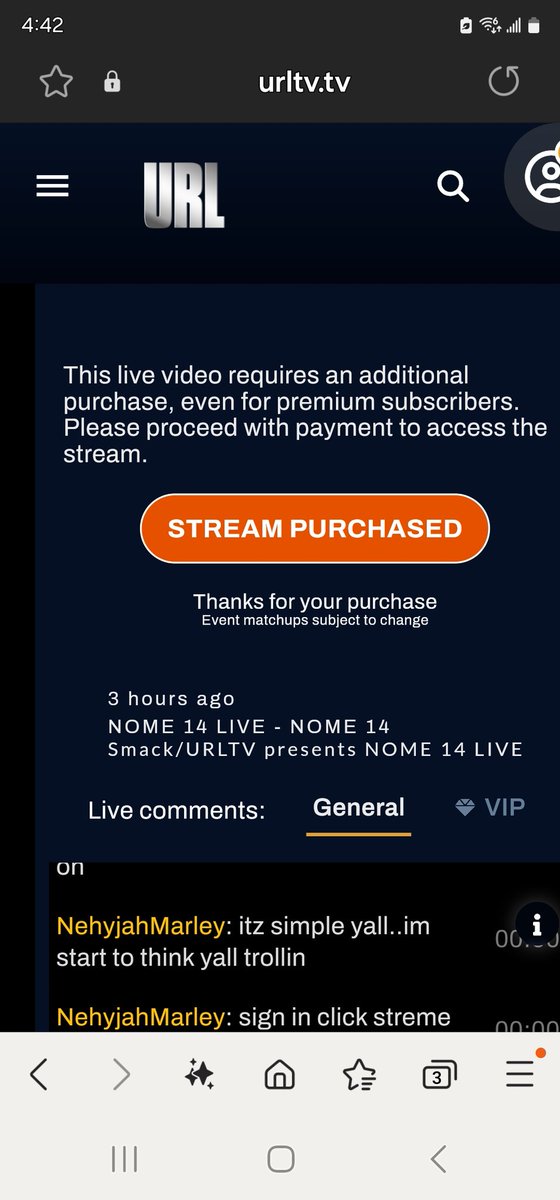 MagnificentK1's tweet photo. @urltv I need a refund. I purchased the event a month ago, login to day and I have to purchase the app too. Then I purchase the app, and it is still not working. https://t.co/Wyfa0nUv9Z