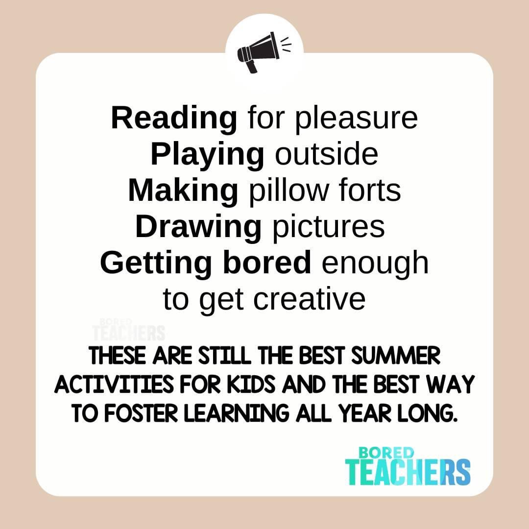 Let your kids get bored this summer!