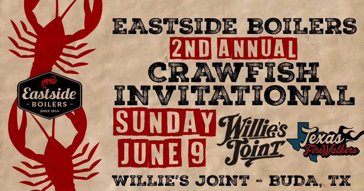 Be sure to make plans to be over at Willie's Joint on Sunday afternoon for the Eastside Boilers Crawfish Invitational.

The event is free to attend and family friendly.

Crawfish season is almost over so you better get your fill.

You can get more info at williesjoint.com