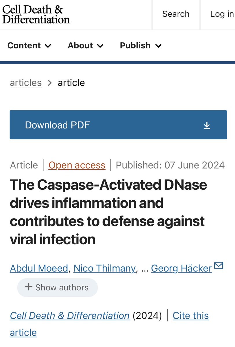 MegeneyLab's tweet image. Very important paper from the Hacker lab!!!! CAD defends against viral infection by inflicting DNA strand breaks😊👍🏻