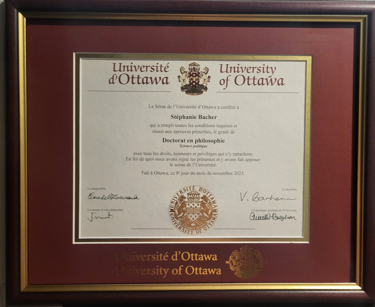 Guillaume Deschênes-Thériault (@guillaumedth) on Twitter photo Félicitations Dre Bacher! uottawa.ca/faculte-scienc…
<a href="/StephanieBacher/">Stéphanie Bacher</a> <a href="/UOttawaPoliSci/">uOttawaPoliSci</a> <a href="/uOttawa/">Université d'Ottawa | University of Ottawa</a> Félicitations Dre Bacher! uottawa.ca/faculte-scienc…
<a href="/StephanieBacher/">Stéphanie Bacher</a> <a href="/UOttawaPoliSci/">uOttawaPoliSci</a> <a href="/uOttawa/">Université d'Ottawa | University of Ottawa</a>