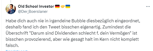 StudentUnknown's tweet image. Hier ein typischer Tweet von diesem Möchtegern-Börsianer. Plappert populistische Meinungen nach, bringt aber keine Argumente und begründet es nie. Weil er/sie eben keine Ahnung hat. Es geht nur um Likes und Zustimmung. Die 3400 Follower sind mir ein Rätsel.
@CWRoehl @aktienmessie