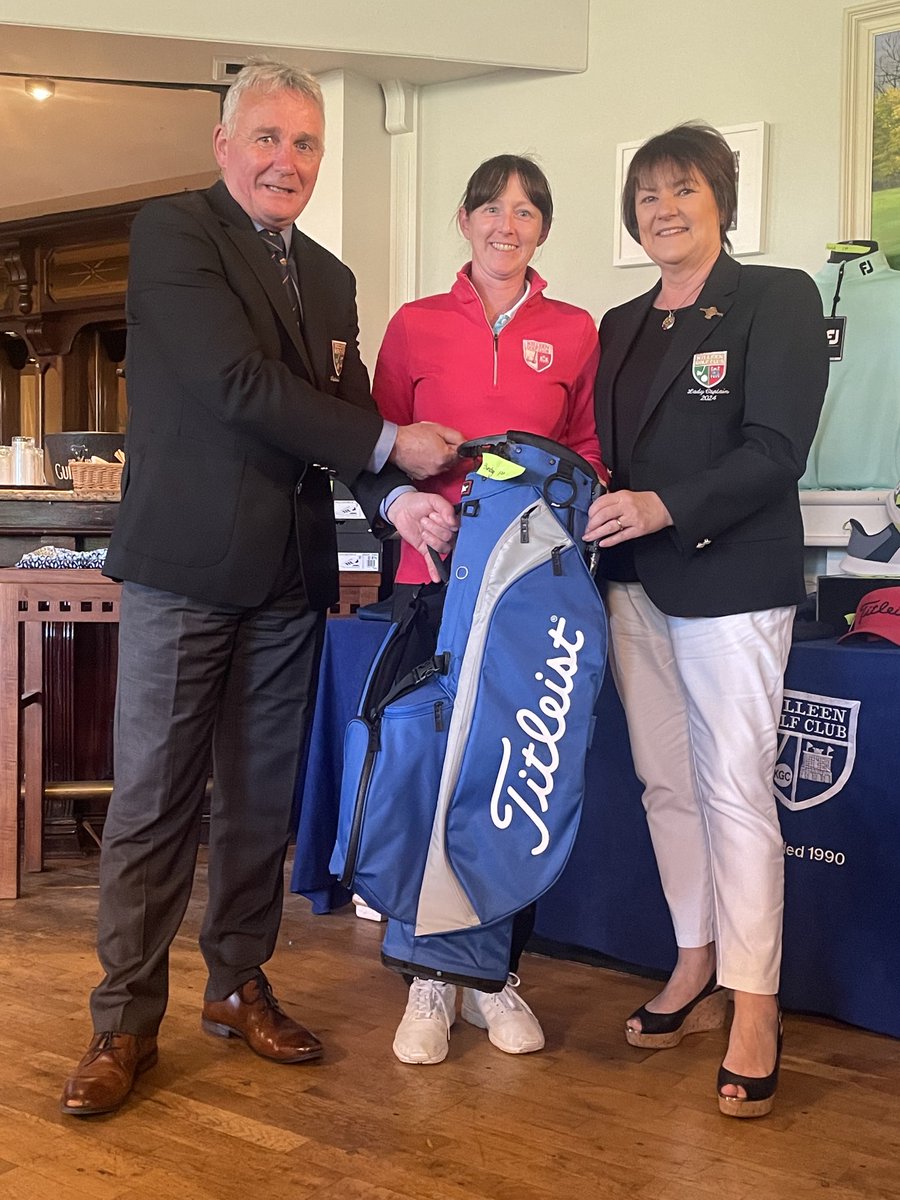 KilleenGcMens's tweet image. Captains Declan and Alicia presenting Lil with her prize from the ⁦@KilleenGolfClub⁩ open singles. 

#OpenWeek