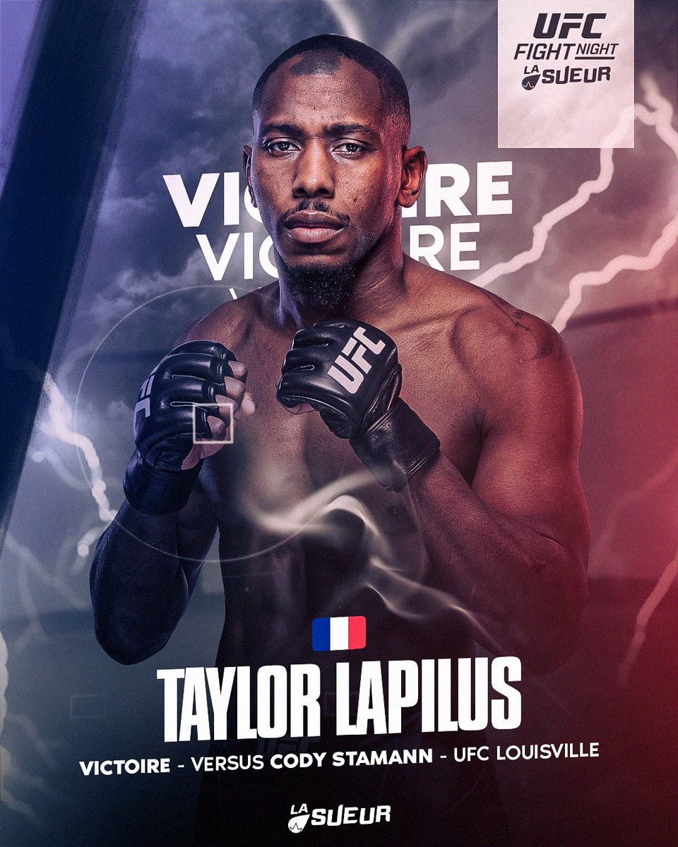 LaSueur_off's tweet photo. VICTOOOIRE ! 🤩 🇫🇷

Taylor Lapilus (20-4) s’impose par décision unanime face à Cody Stamann (21-7).

#UFCLouisville https://t.co/opfm7DJOnW