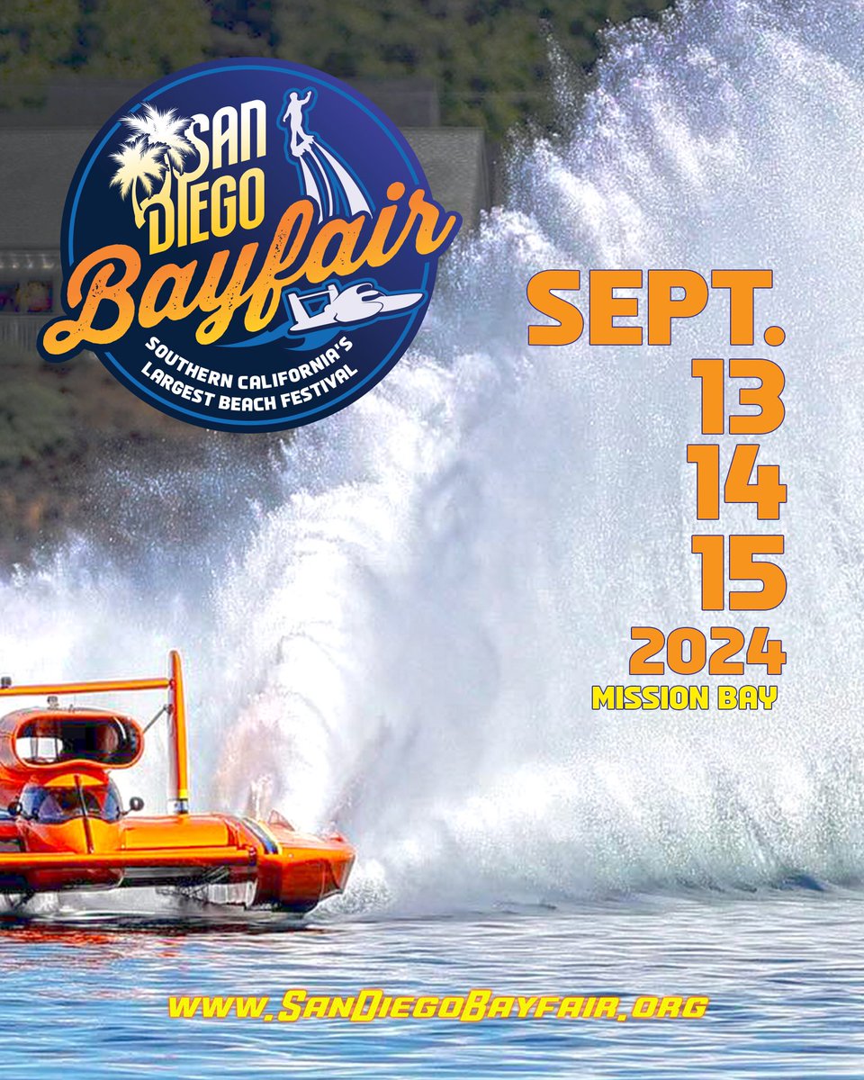 SD_Bayfair's tweet image. Join in the fun.

#SanDiego #SDBayfair #visitsandiego #MissionBay #boats #horsepower #turbine #hydroplanes #racing #beach #beachlife #getsaltyinsandiego