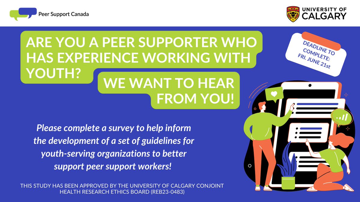 If you are a peer supporter who has experience supporting youth, please complete this survey! The info collected in the survey will be used to develop guidelines for youth-serving organizations to better support peer supporters! ow.ly/QE5z50Sb51l  #peersupport #research