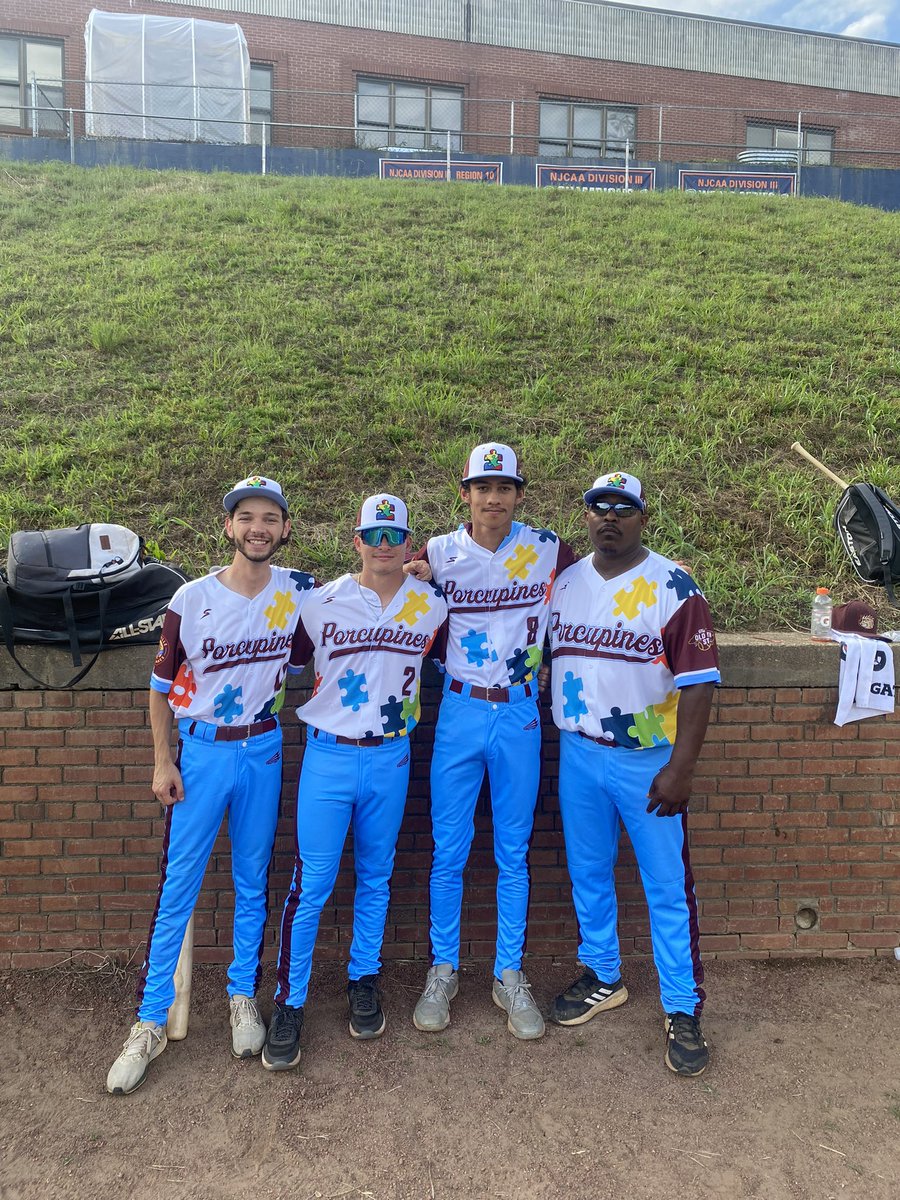 The staff showing off the new Autism Awareness jerseys. Would hate to be facing off against that squad. #Quillsup #Autismawareness