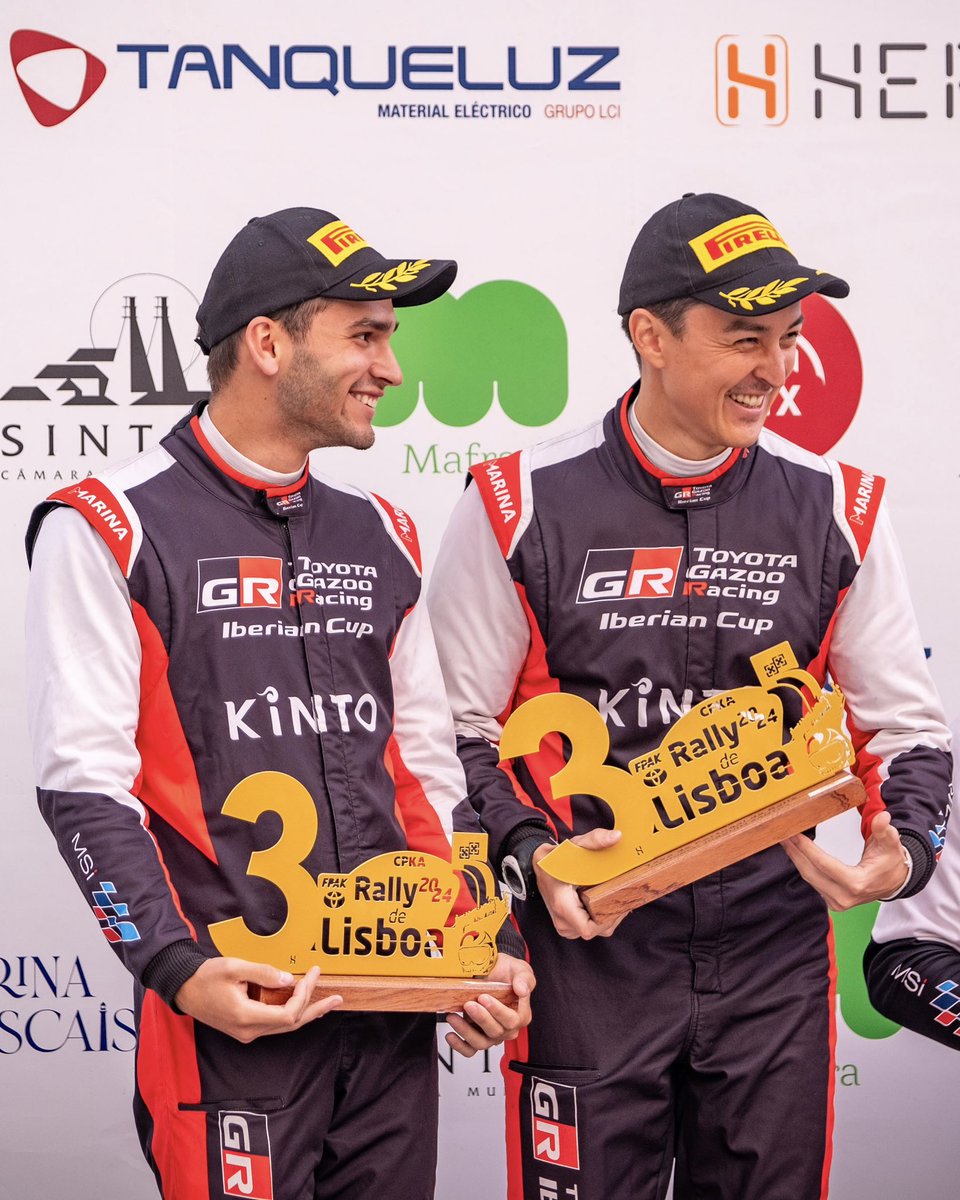 🏆 #RallyDeLisboa

🥇 TGR Iberian Cup
🥉 Tercero de la Clasificación General (detrás de dos coches rally2).
🥇 Líder del campeonato con 91 pts.

#TGRIberianCup #Toyota