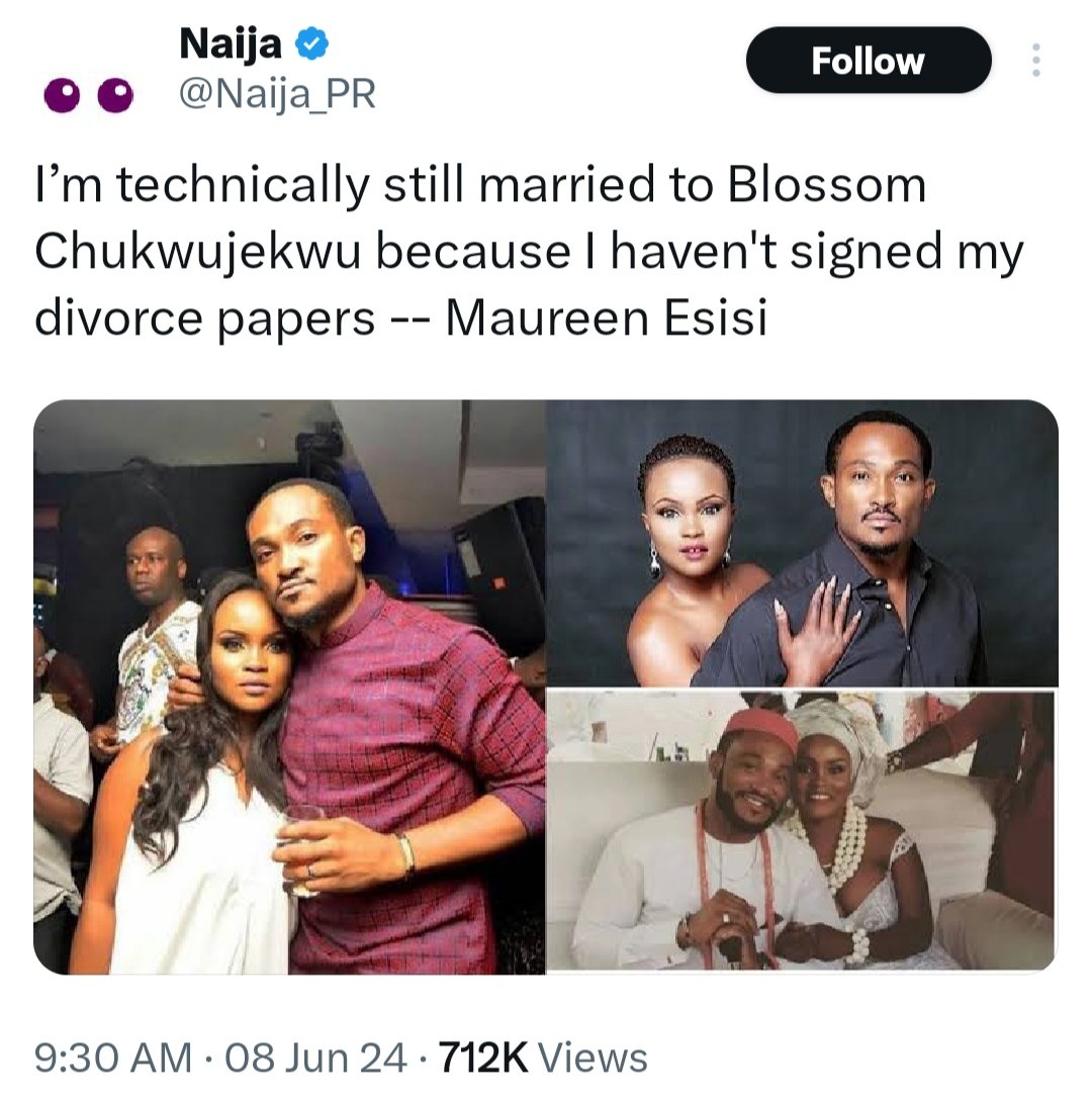 This is another day to remind the good people of Nigeria that couples do not sign divorce papers in Nigeria. This is not the USA, nor UK. This is not Nollywood.

In Nigeria, only courts can grant divorce. 

Thank you