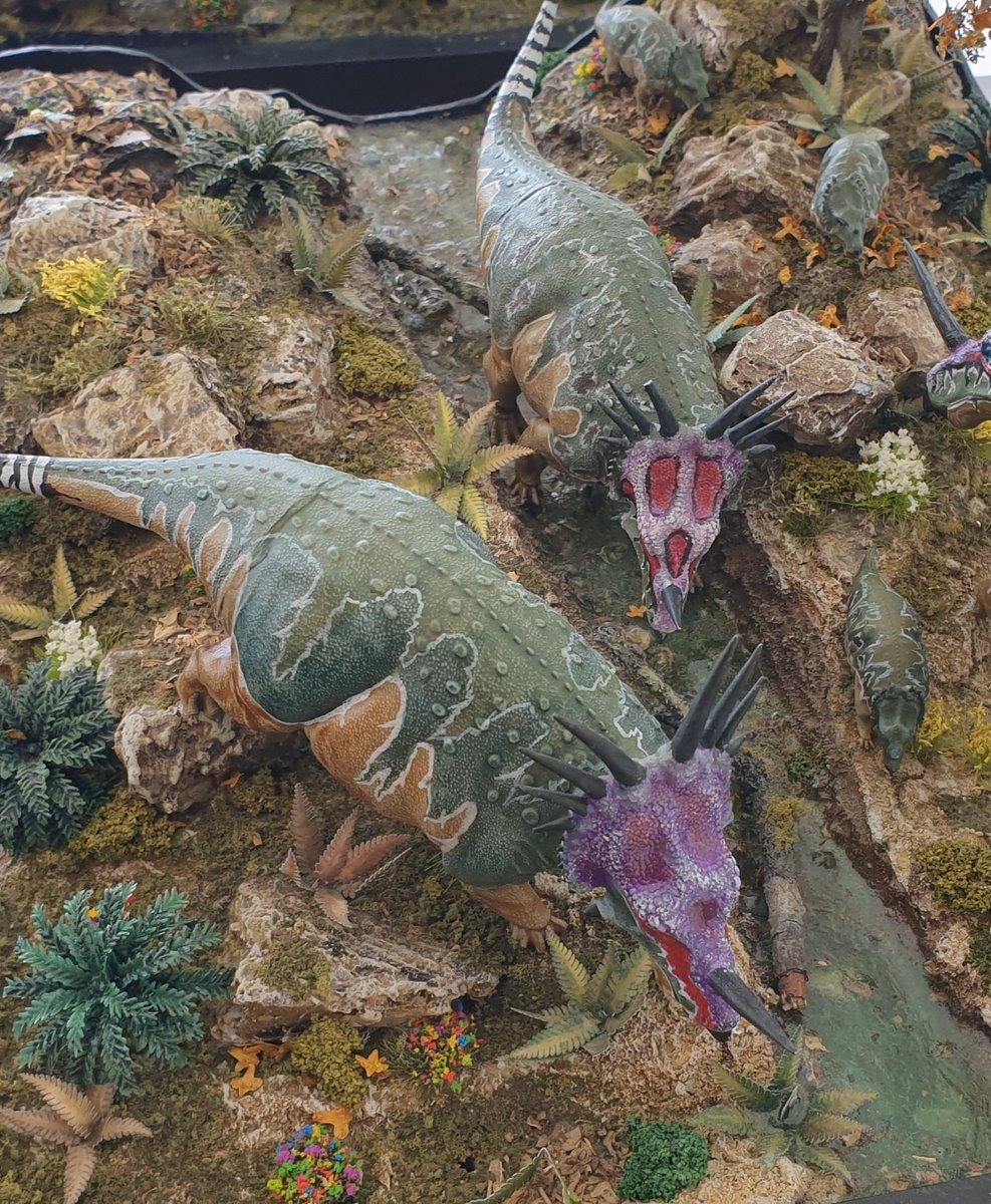 TetZoo's tweet image. Here are some of James Pascoe&apos;s Mesozoic dioramas, and part of the Dr Dhrolin&apos;s Dinosaurs stand... #LymeRegis #FossilFestival
