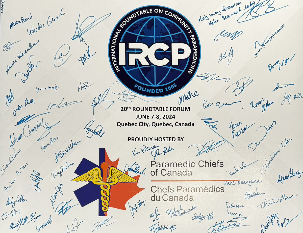 GurkanOzel06's tweet photo. 20th International Roundtable on Community Paramedicine Forum is a success. Close to 150 CP practitioners, educators and leaders from 8 different countries gathered in #QuebecCity, CAN.
See you in #Adelaide, Australia in August 2025.
#IRCP #PCC #CommunityParamedicine https://t.co/FcbGk7K1Gg