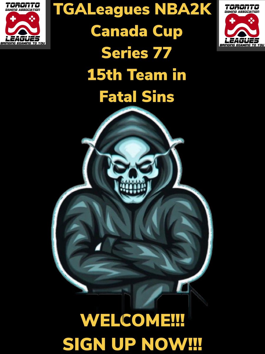 TGALeagues (@leaguestga) on Twitter photo TGALeagues NBA2K Canada Cup Series 77 15th Team in Fatal Sins WELCOME!!! WHOSE NEXT? SIGN UP NOW!!! #TGALeagues #NBA2K #CANADACUP #SERIES77 #5V5PROAM @LeaguesTGA
<a href="/FatalSins2k/">Fatal Sins</a> TGALeagues NBA2K Canada Cup Series 77 15th Team in Fatal Sins WELCOME!!! WHOSE NEXT? SIGN UP NOW!!! #TGALeagues #NBA2K #CANADACUP #SERIES77 #5V5PROAM @LeaguesTGA
<a href="/FatalSins2k/">Fatal Sins</a>
