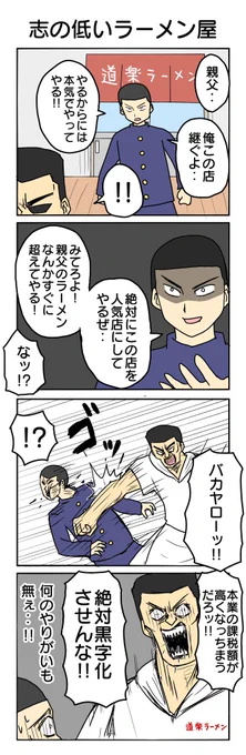 志の低いラーメン屋②
#4コマ漫画 #4コマ #再掲 