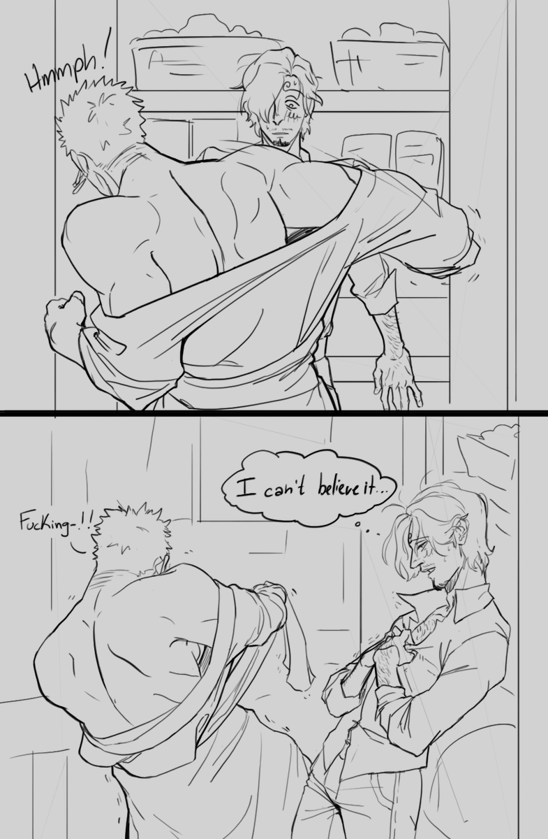 ArtMmms's tweet photo. In which zoro and sanji must fight over a very important matter...
1/2
#sanzo #zosan https://t.co/MR1ENM0vjv