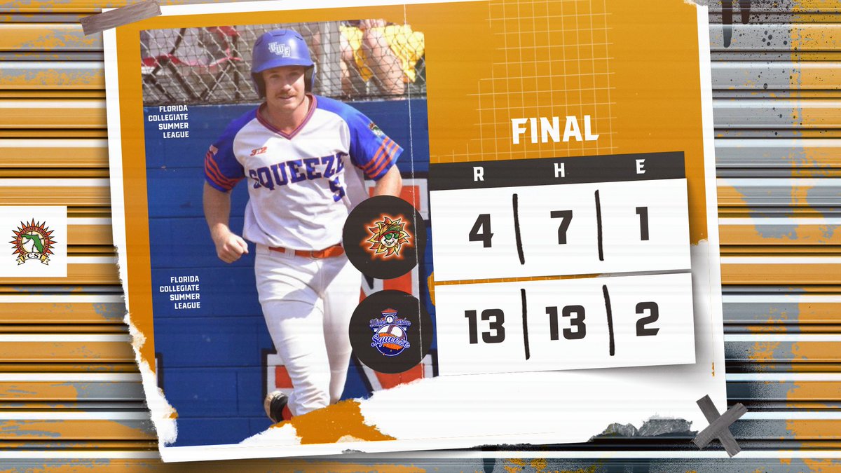 FINAL from Winter Garden:

After a close loss yesterday, the <a href="/WGsqueeze/">Winter Garden Squeeze</a> bounce back with a decisive victory over DeLand, forcing a rubber match later today!

W: <a href="/MicahTakac/">Micah Takac</a> (<a href="/MercerBaseball/">Mercer Baseball</a>)- 4 IP, 2 R, 1 K

<a href="/mees_robberse4/">Mees Robberse</a>- 2/2, BB, 2B, R, 3 RBI