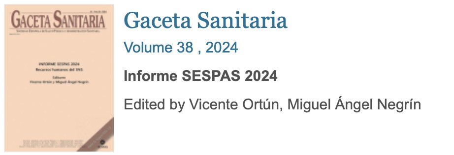 Informe SESPAS 2024. Recursos humanos del SNS.
Disponible el informe completo en Gaceta Sanitaria

sciencedirect.com/journal/gaceta…