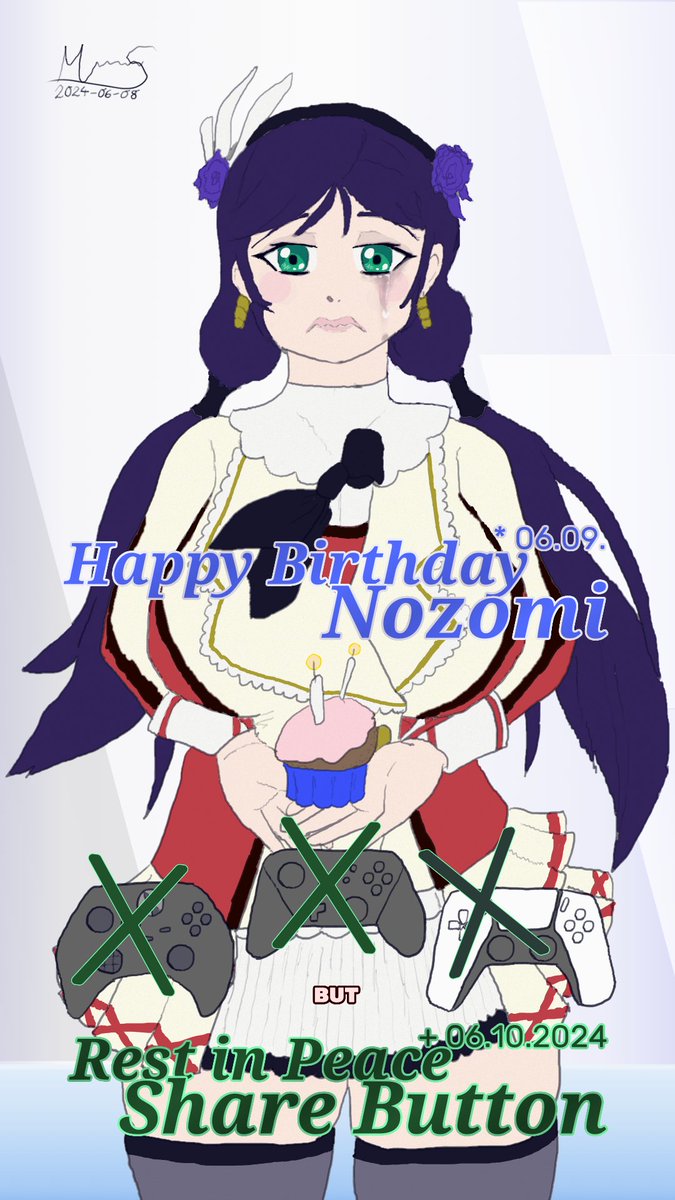 Sobmic's tweet photo. Happy birthday Nozomi! #東條希
And goodbye TwitterX.
#東條希生誕祭 #東條希生誕祭2024 #6月9日は東條希の誕生日 https://t.co/zVdR0DVusg