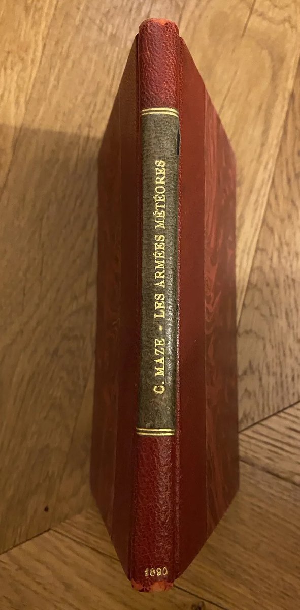 memizon's tweet image. Today I found what may be the very first book about the UFO phenomenon - published in 1890! 

"The Meteor Armies. A Historical and Scientific Study About the Apparitions of Armies in the Skies". It is not mentioned in fortean and UFO bibliographies, and there are no scans online.