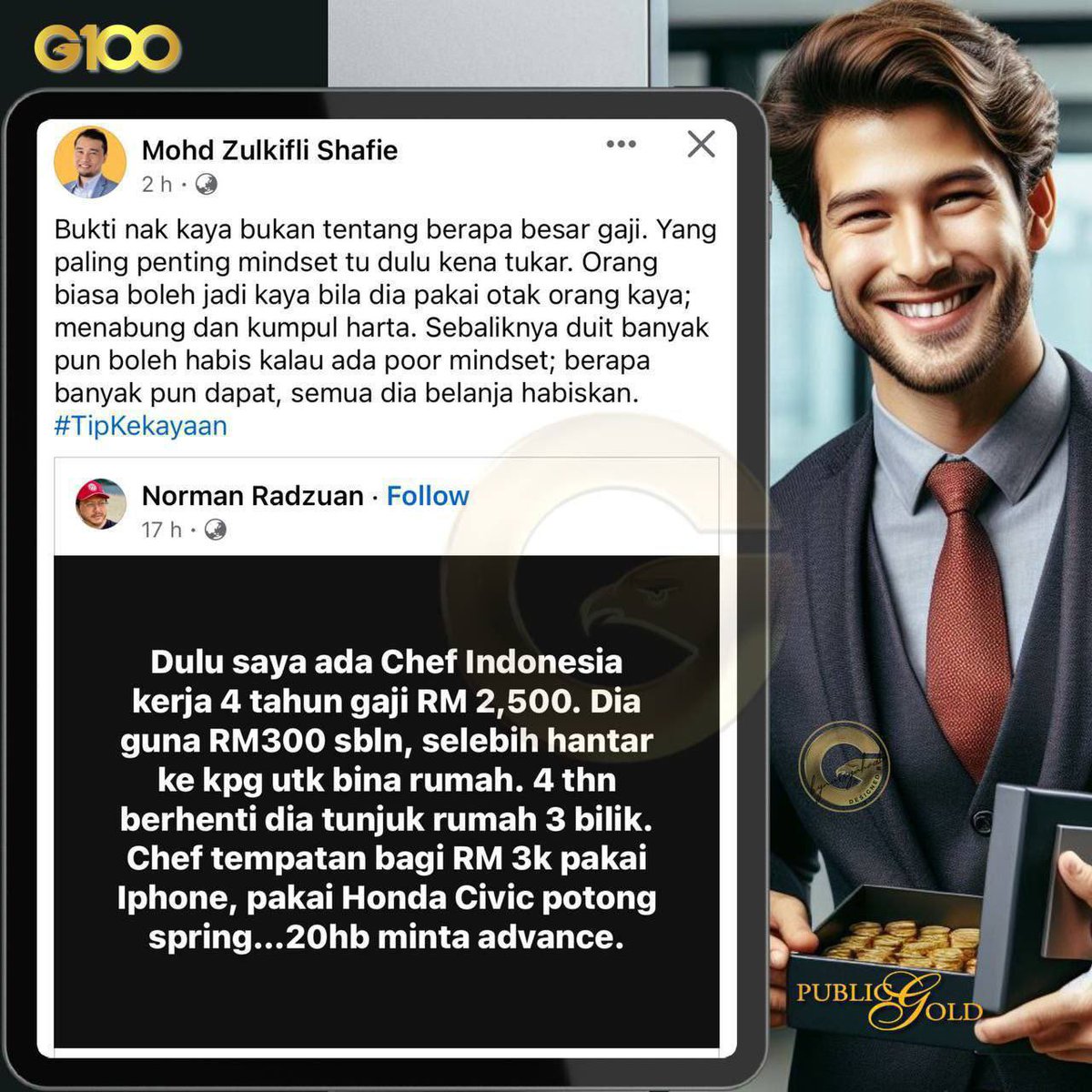 M_Hafizzuddin_'s tweet photo. GAJI BARU MASUK 🥰

Pakar kewangan sarankan untuk simpan at least 10% dari gaji kepada simpanan emas.

Paling penting, simpan dulu pada hari sama dapat gaji sebelum mula berbelanja.

Berapa perlu simpan?
👇🏻👇🏻 https://t.co/m81YKmc8Wy