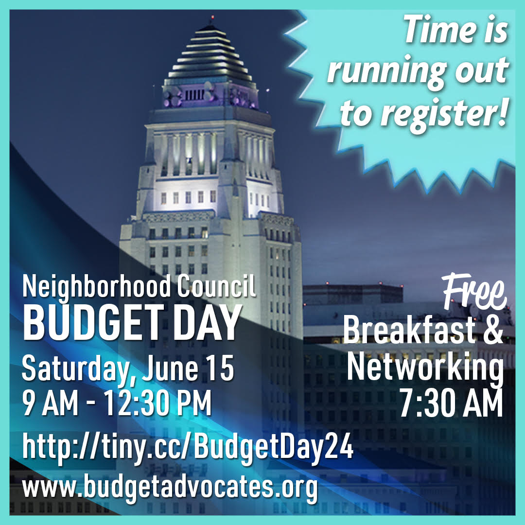 BudgetAdvocates's tweet photo. Register for Neighborhood Council Budget Day at https://t.co/b9hcEOUUw3. Visit https://t.co/KpELk3ppRm for more information.
@BobBlumenfield @lacontroller @katecagle
#budgetday2024 #budgetadvocates #losangelesgovernment #neighborhood_councils #losangelesbudget https://t.co/V3ScA8mtXI