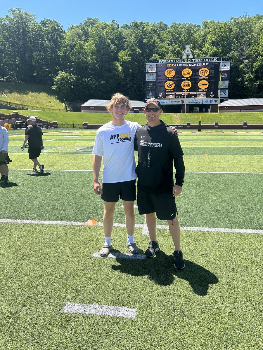 EliFulcherKicking (@eli_fulcher2026) on Twitter photo Awesome day at <a href="/AppState_FB/">App State Football</a> today! Great meeting <a href="/BrianHainesb/">Brian Haines</a> and the rest of the players and staff! Can’t wait to come back!
@co2026
<a href="/coach_sclark/">Shawn Clark</a>
<a href="/DanOrnerKicking/">DanOrnerKicking</a>
<a href="/CoachCreason66/">Rob Creason</a>
<a href="/OakGroveGrizzFB/">Oak Grove Football</a> Awesome day at <a href="/AppState_FB/">App State Football</a> today! Great meeting <a href="/BrianHainesb/">Brian Haines</a> and the rest of the players and staff! Can’t wait to come back!
@co2026
<a href="/coach_sclark/">Shawn Clark</a>
<a href="/DanOrnerKicking/">DanOrnerKicking</a>
<a href="/CoachCreason66/">Rob Creason</a>
<a href="/OakGroveGrizzFB/">Oak Grove Football</a>