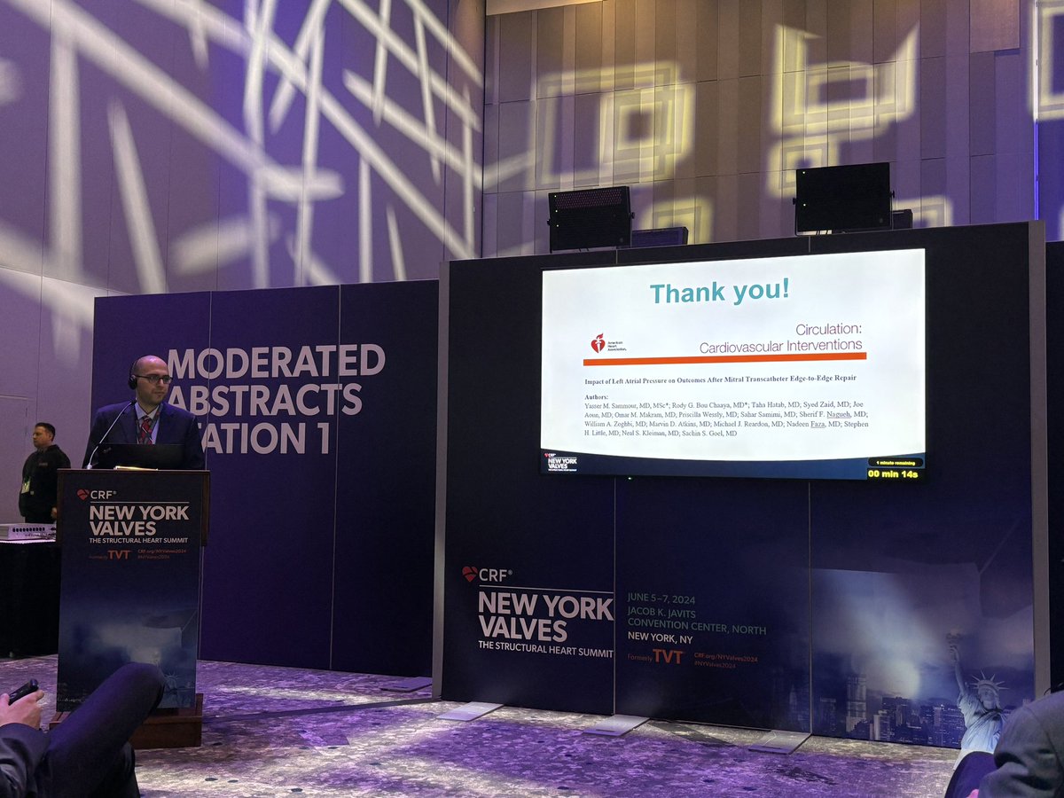 Yasser Sammour (@sammourmd) on Twitter photo It was great presenting our study at #NYValves2024 <a href="/crfheart/">Cardiovascular Research Foundation</a> about the impact of left atrial pressure on M-TEER outcomes which was simultaneously published <a href="/CircIntv/">CircInterventions</a>. Thanks to all coauthors and mentors for their work to get this through the finish line! Summary of findings👇🏻🧵 It was great presenting our study at #NYValves2024 <a href="/crfheart/">Cardiovascular Research Foundation</a> about the impact of left atrial pressure on M-TEER outcomes which was simultaneously published <a href="/CircIntv/">CircInterventions</a>. Thanks to all coauthors and mentors for their work to get this through the finish line! Summary of findings👇🏻🧵