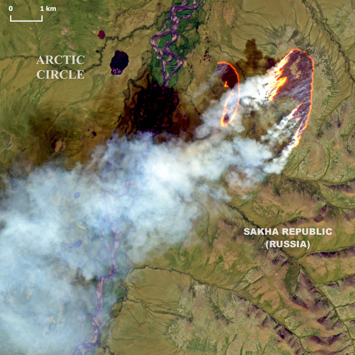 SatWorld (@or_bit_eye) on Twitter photo 🔴⚠️🔥🇷🇺After a very hot May 2024, #ArcticFires started in N. #Russia. The #Sentinel2 📸of June 8 shows a small & active fire close to 69°Lat. in #SakhaRepublic. A few burning (Tundra?) #wildfires are in the area, less than 200km from #ArcticOcean #climateemergency <a href="/jmccarty_geo/">Jessica McCarty</a> 🔴⚠️🔥🇷🇺After a very hot May 2024, #ArcticFires started in N. #Russia. The #Sentinel2 📸of June 8 shows a small & active fire close to 69°Lat. in #SakhaRepublic. A few burning (Tundra?) #wildfires are in the area, less than 200km from #ArcticOcean #climateemergency <a href="/jmccarty_geo/">Jessica McCarty</a>