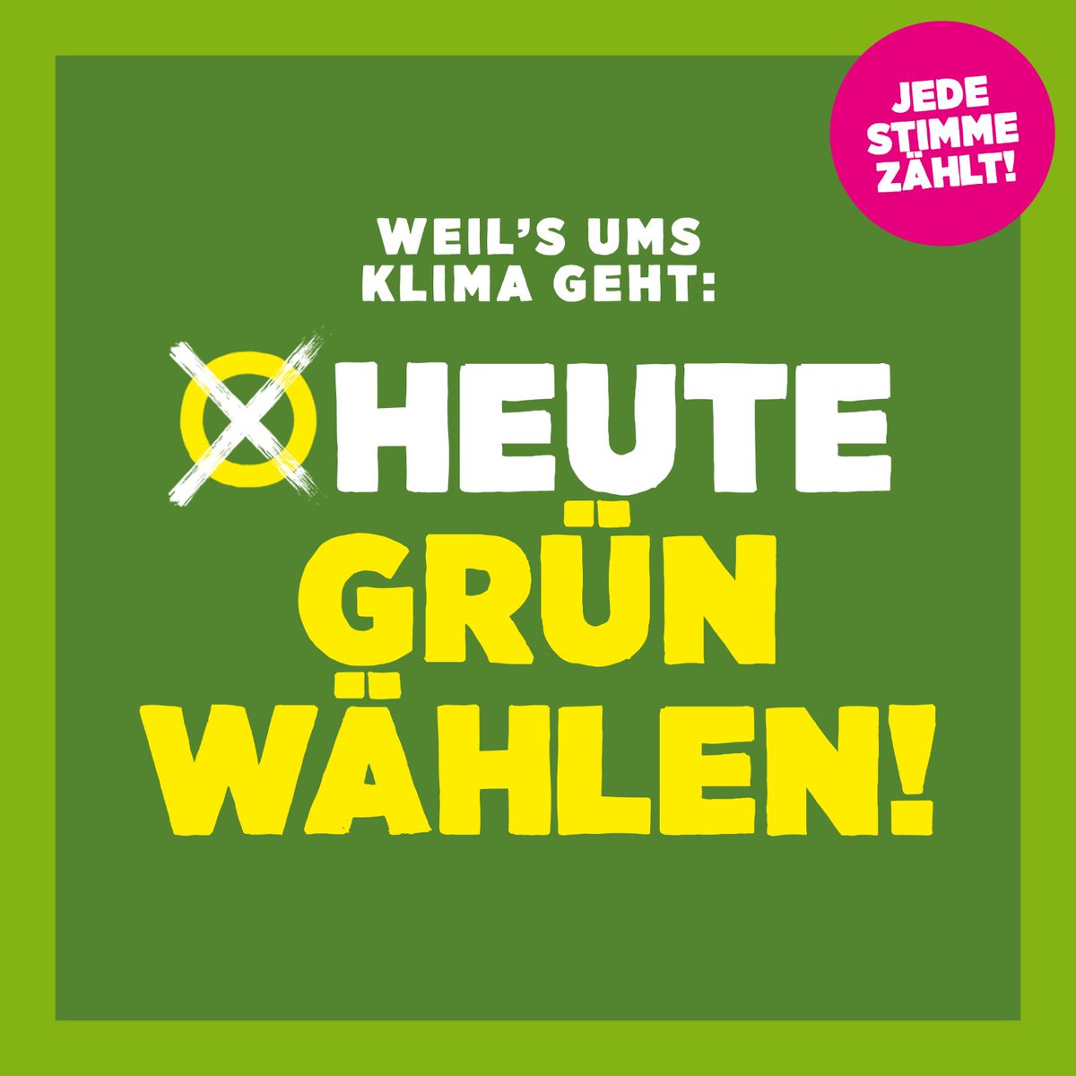 Für ein starkes &amp; demokratisches Europa, das unseren Planeten schützt. Ein Europa, in dem wir alle gegen rechte Hetze und fürs Klima einstehen.

Es steht viel auf dem Spiel, also: Geht wählen und wählt Grün! 💚🇪🇺

Jede einzelne Stimme zählt! 

#WähldasKlima