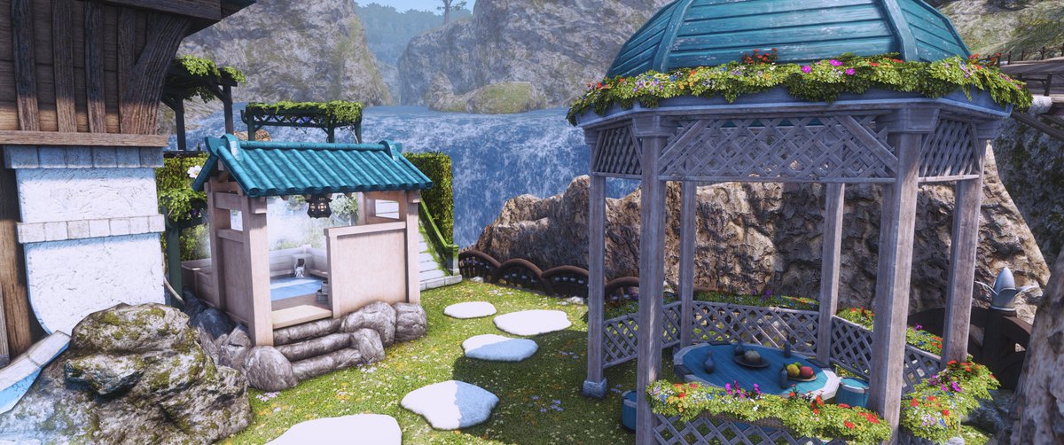 alavanoodle's tweet photo. Decided to give the house exterior a bit of a redo. 
#FFXIV #FFXIVhousing #FF14housing #FFXIVScreenshots https://t.co/c5SIueBn4R