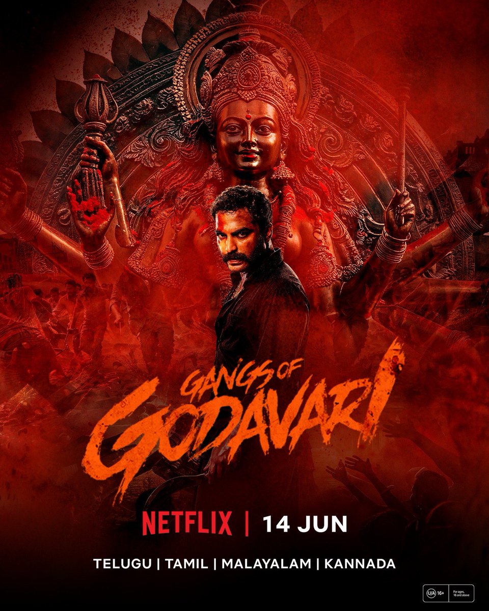 GameOtt's tweet photo. Telugu film #GangsOfGodavari will premiere on Netflix India on June 14th.

Also in Tam, Kan, Mal. https://t.co/osLxzdq6li