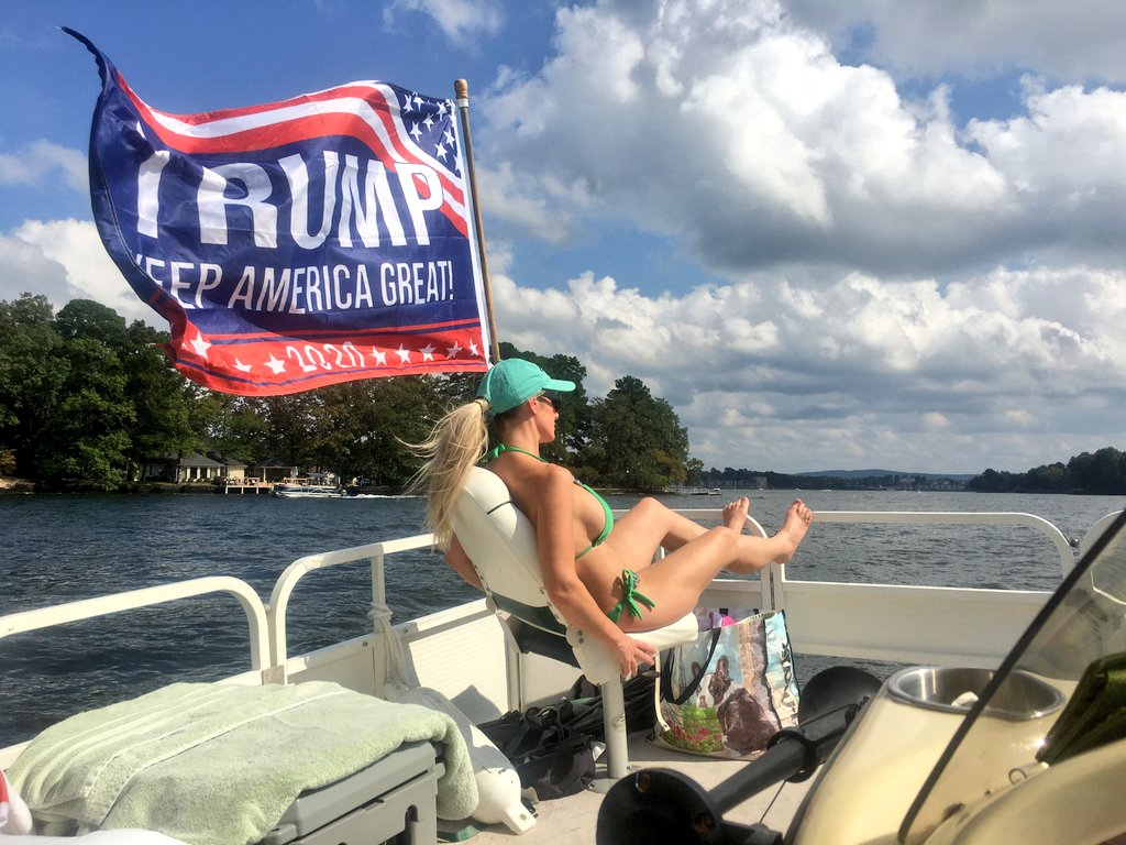 BSDetectiveX's tweet photo. Hitting the lake tomorrow, and I will be posting all of the Trump flags!

#Trump2024 #BoatersForTrump https://t.co/1ClFvc6ToN
