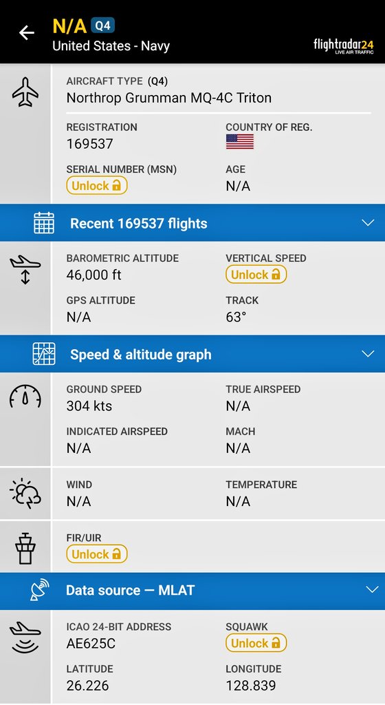 FMilcoms's tweet image. #MQ4 #AE625C heading NE off the shores of Okinawa.