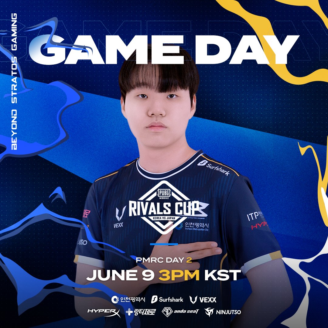 📢  #PUBGMOBILE Match Day
⚔  PMRC 🇰🇷 🇯🇵 DAY 2
📆  15:00 KST 

📌 Presented by #surfshark 
<a href="/surfshark/">Surfshark</a>

#BSGWIN #BEYONDUSLIMIT