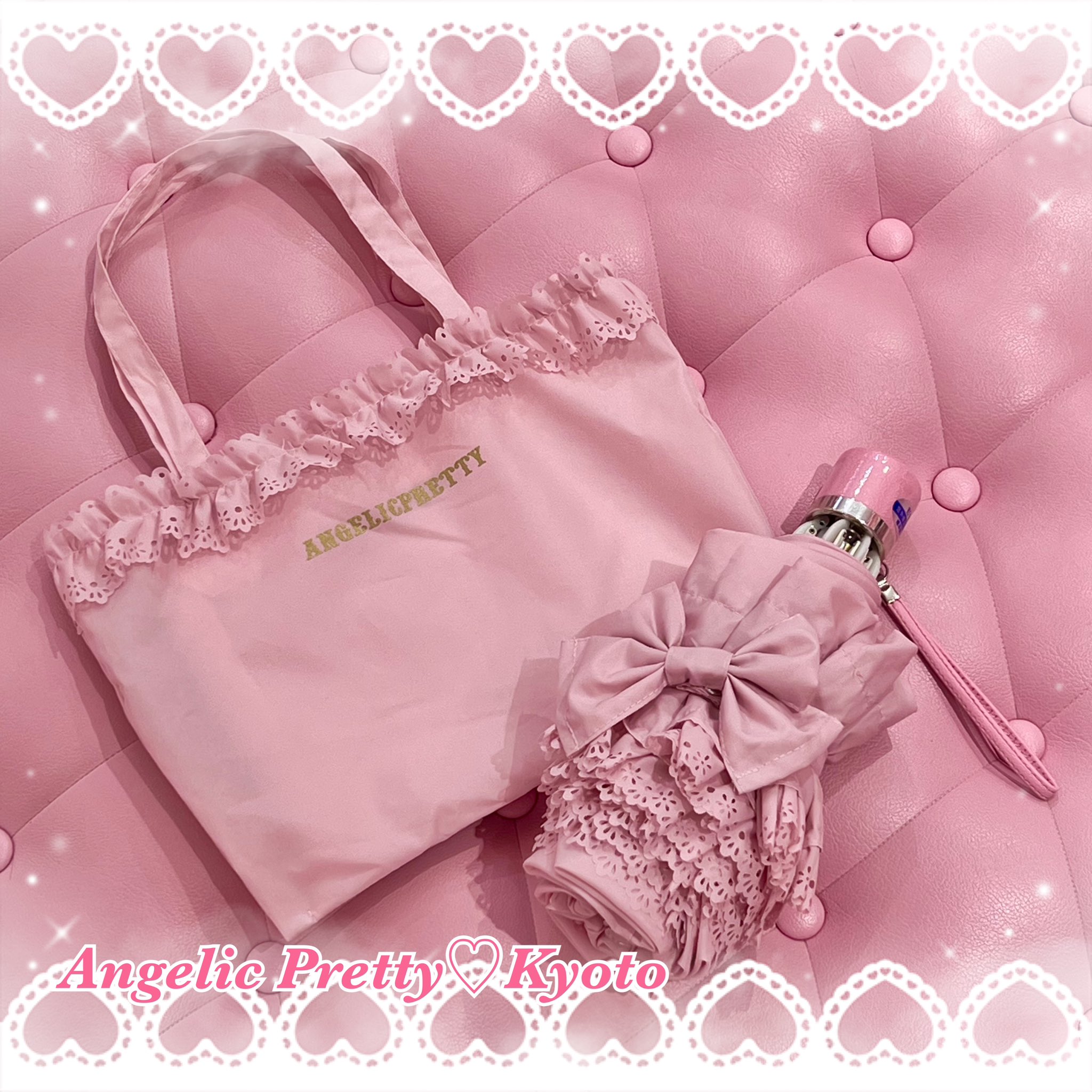 Angelic Pretty ピンクリボン日傘 使用感汚れあり Angelic Pretty ピンクリボン日傘 使用感汚れあり Angelic Pretty