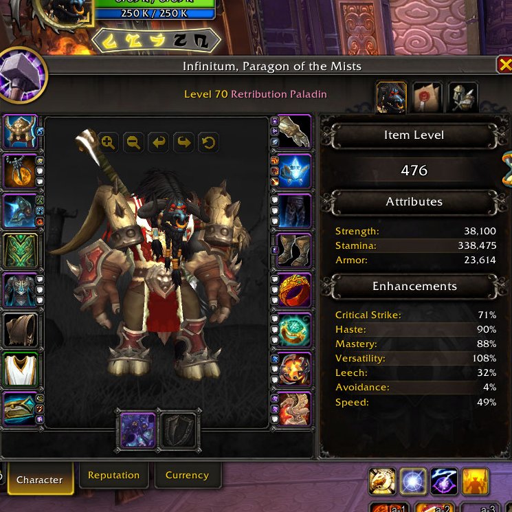 ReaperNevermore's tweet photo. and that my friends is all achievements earned on Remix, and all my gear fully upgraded. Only thing left is farming bronze for the remaining boa's i'm missing from garrosh! #Warcraft #MistsRemix https://t.co/lr2EGnVHQN