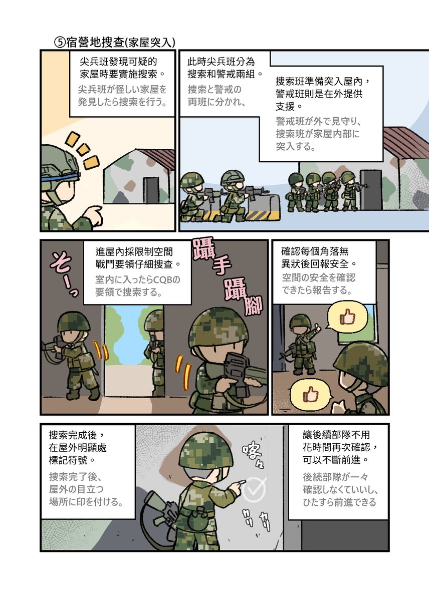 近接戦闘だとボクシングか、CQBを教わります。 