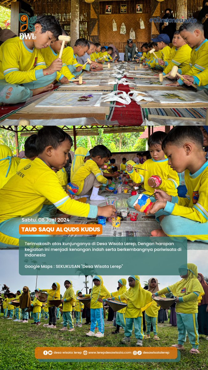 DesaLerep's tweet photo. Belajar diluar kelas tak hanya seru namun lebih interaktif dan kreatif. 

Dokumentasi kegiatan outing class Taud Saqu Al-Quds Kab. Kudus

#desawisata #desawisatalerep #wisatasemarang https://t.co/bfBRvmMNV3