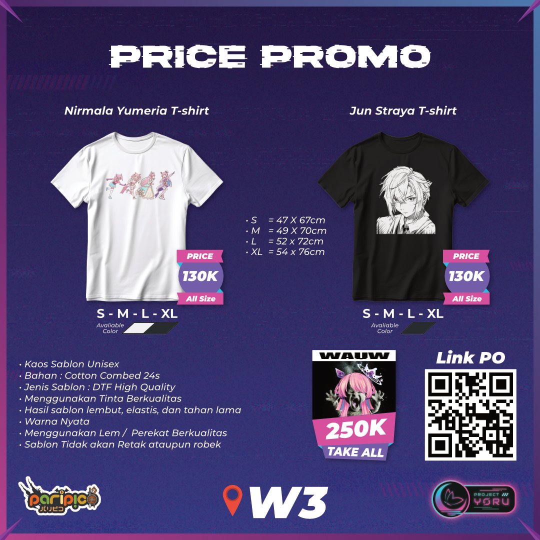 project_yoru's tweet photo. Project Yoru buka preorder kaos juga lho.
Yuk pesan dan scan QR di gambar ini atau cek tokopedia Project Yoru.
#ProjectYoru #POKaos #Paripico https://t.co/8RJ2VtNpk9