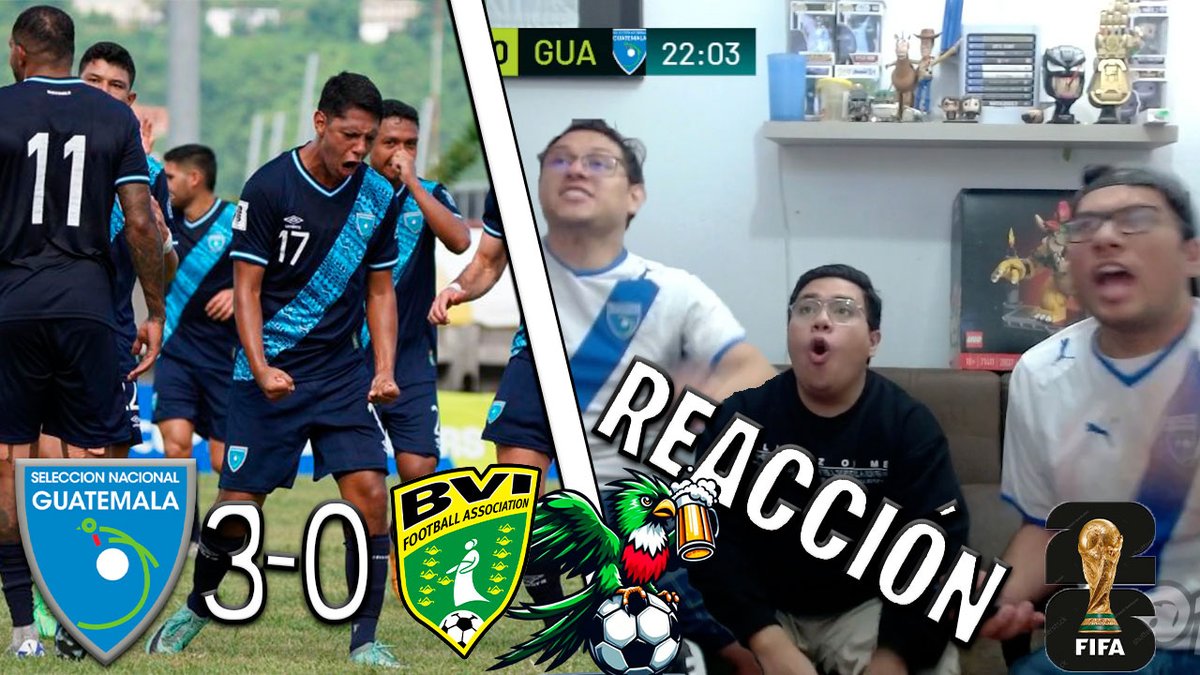 DIPGT's tweet photo. EL SUEÑO PARTE 2 NUEVO VIDEO EN EL CANAL

Guatemala 3-0 Islas Vírgenes Británicas. seguimos en la última fecha mundialista de este año. próxima parada vs RD en 2025. #VamosGuate #GuatemalaPower

Ve el video en: https://t.co/DSvERteBXx https://t.co/GQKB1n0qtF