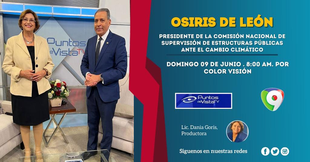 Osirisdleon's tweet image. Este domingo, 9 de junio, a las 8:00 am, estaremos en Color Visión, canal 9, conversando con la Lic. Dania Goris sobre las perspectivas de la presente temporada ciclónica y sobre los efectos del cambio climatico.
@Osirisdleon
@colorvisionc9
#puntosdevista
@daniagoris
