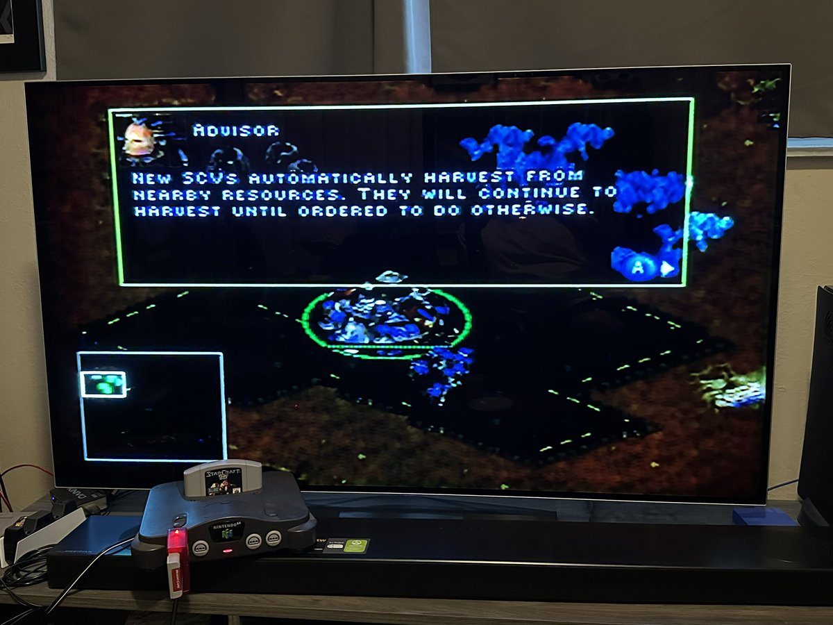 Finally playing StarCraft the way <a href="/Blizzard_Ent/">Blizzard Entertainment</a> originally intended, on the N64 with an OLED tv.