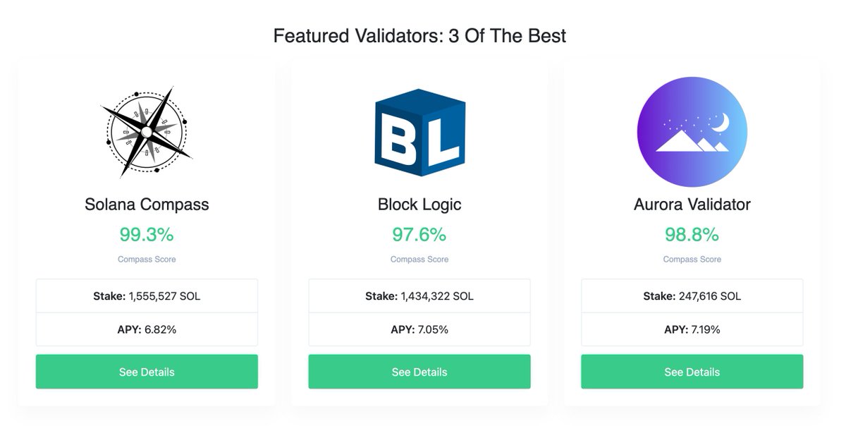 AuroraValidator's tweet image. We are featured as a top validator on @SolanaCompass this week. Stake with Aurora to support decentralization and receive a high APY!