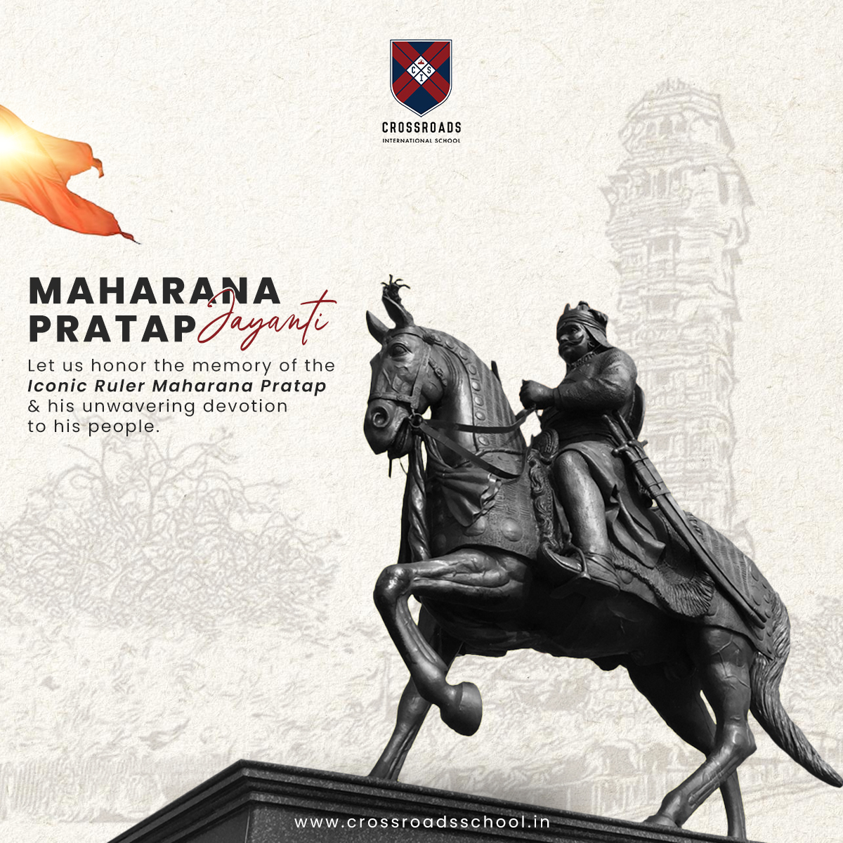 cisudaipur's tweet photo. Commemorating the courage and legacy of Maharana Pratap on his Jayanti. His indomitable spirit and courage continue to inspire generations.  

#CIS #IBclassroom #CISUdaipur  #MaharanaPratap #Jayanti #Valor #Legacy #Inspiration #Courage #IndianHero #RajputPride #IndianCulture https://t.co/6qxvetXcWQ
