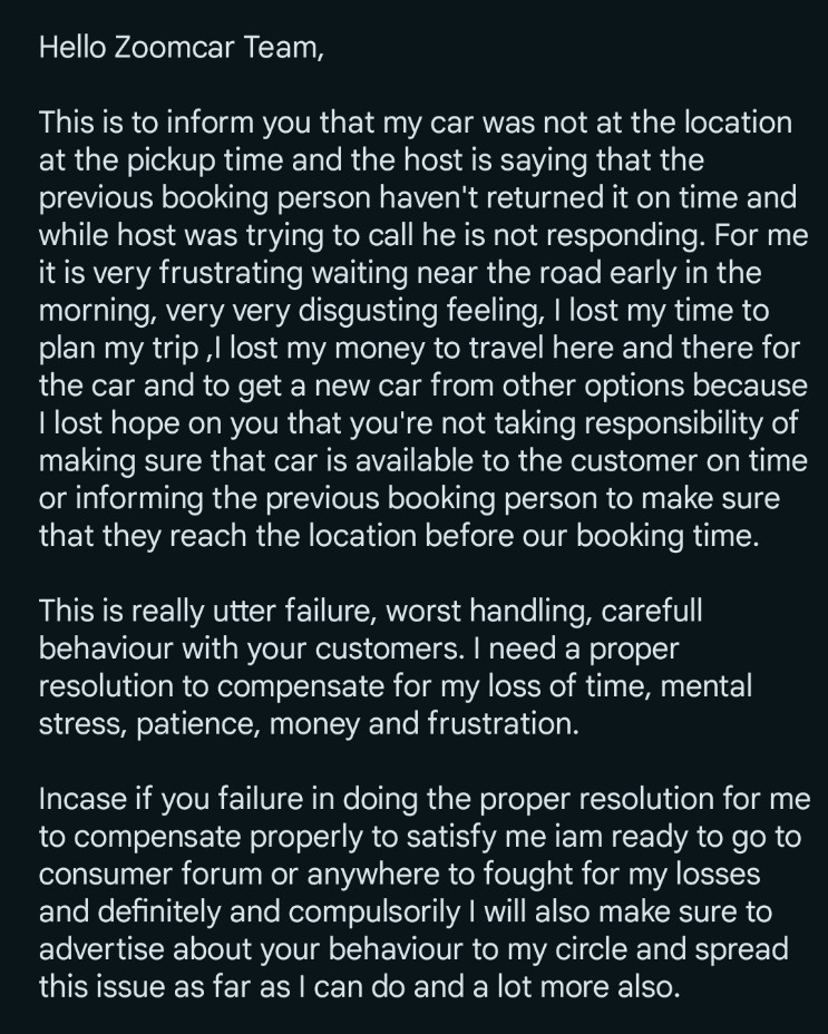 chandra_nerella's tweet photo. @Zoomcar_India #ZoomFailure  @morang
Hello Zoomcar Team,

I hope this message will reach you to understand the situations that are going on with your app and maintenance, hope you'll not play with customers next time and provide accurate resolution with your responses.

Waiting https://t.co/4loeO8iqpO