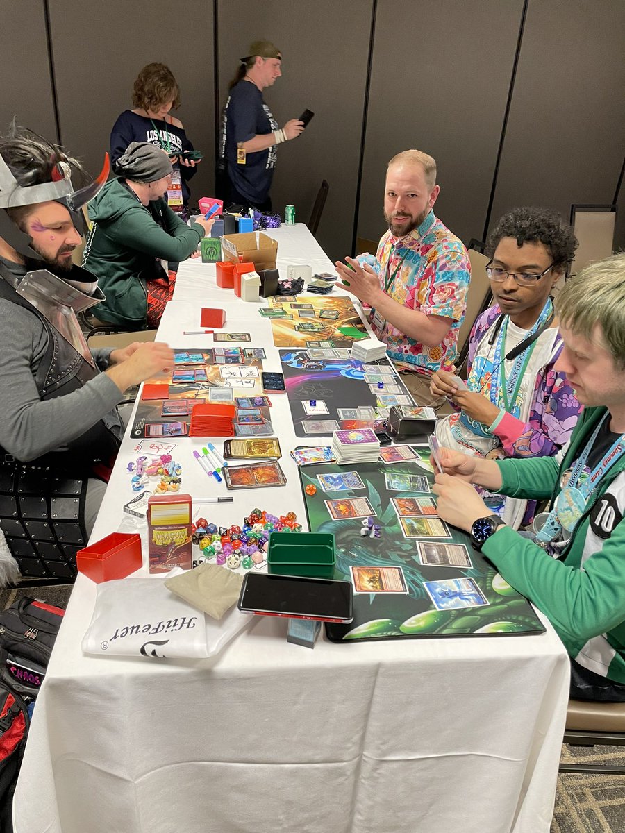 Who wants to challenge King Sombra ahem I mean <a href="/VividSyntax/">Vivid</a> to a game of Arch enemy EDH commander of magic the gathering? He will be taking challengers till 10:00 pm down here in table top gaming! #wcpc24