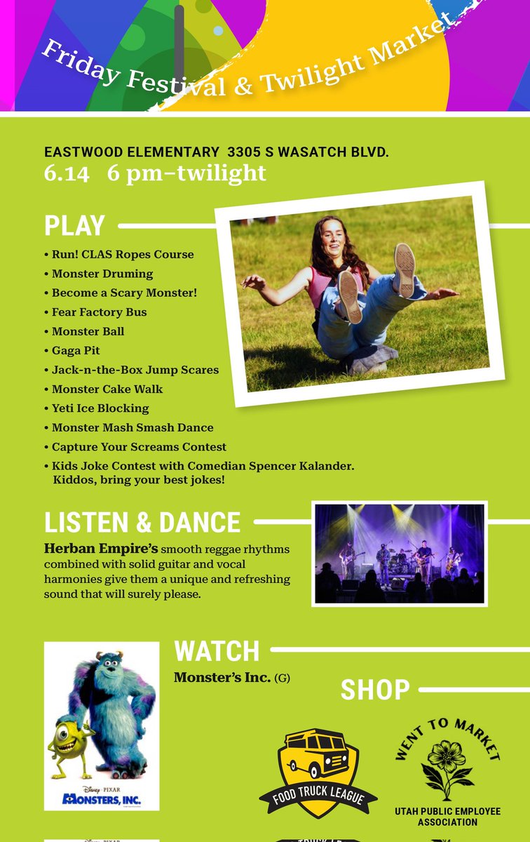 VentureOutUtah's tweet photo. Eastwood Elementary Festival Details see you Friday night! https://t.co/Mjj0I1Y3xT