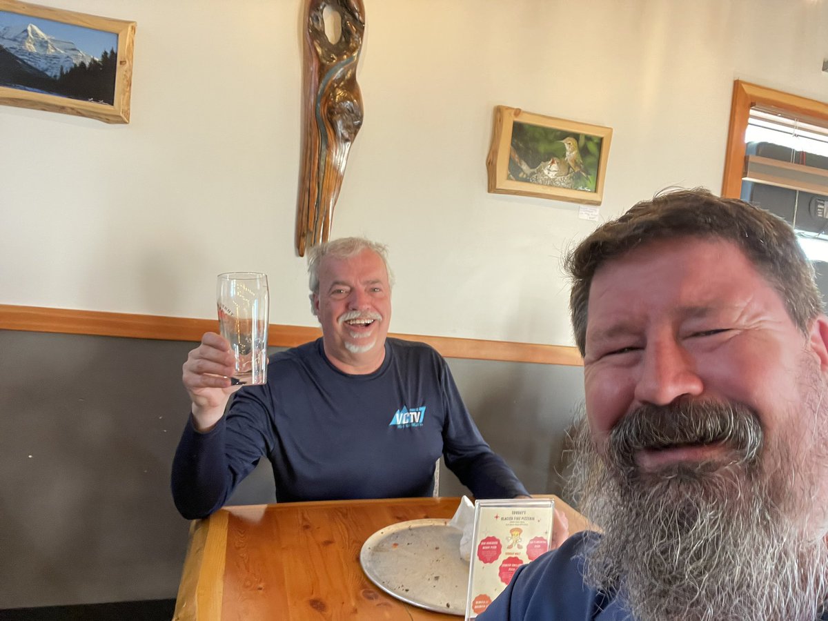 OwenTorgerson's tweet photo. Quick sit down with the hardest working videographer in #Valemount at #GlacierFirePizzeria! Michael at #VCTV, channel 653 on the @TELUS network covers all #ValemountainDays2024! Look on YouTube “Valemount Community TV” for all past recordings of council meetings and events!! https://t.co/BXnPKtupN0