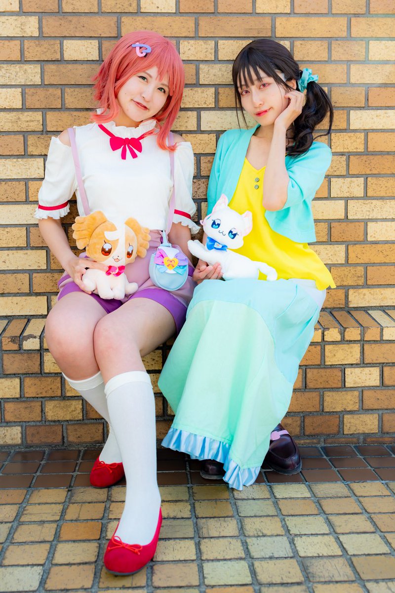 わんぷり🐶🐱コスプレ 💜犬飼いろは →餅雪りんりん 💚猫屋敷まゆ