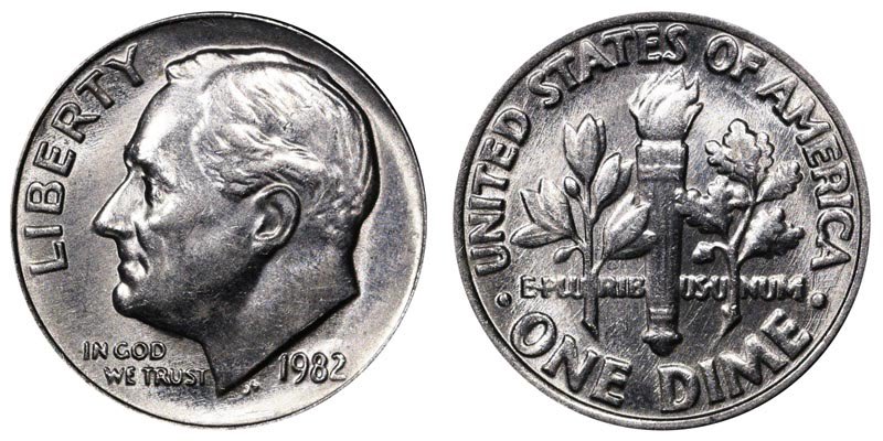 da_sails's tweet image. If you have a 1982 Dime with no mint mark (letter ‘P’ on the front) it is worth much more than $0.10 🫣👀 #coins #rarecoins