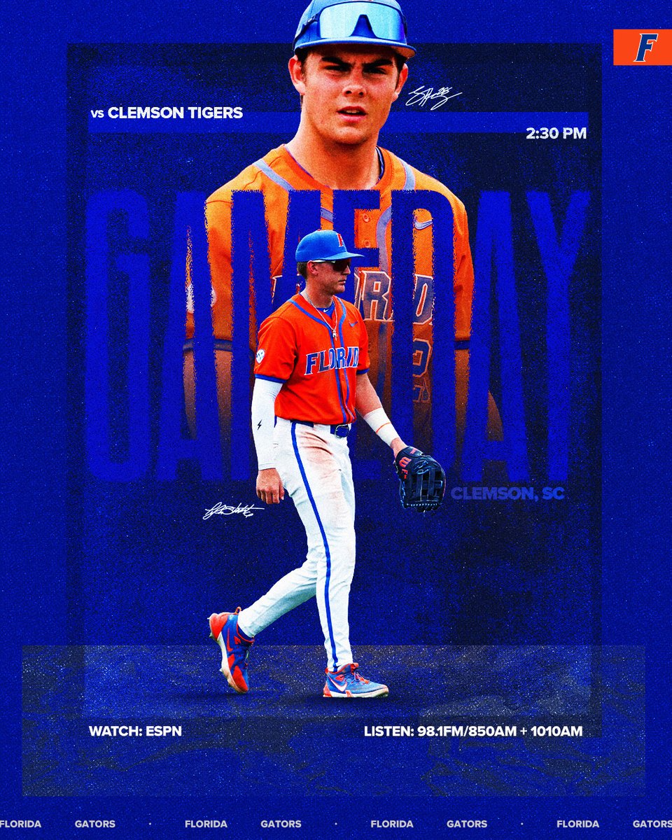 GatorsBB's tweet photo. Supers Game 2 🔋

🆚: No. 3 Clemson
📍: Doug Kingsmore Stadium
⏰: 2:30 p.m. ET
📺: ESPN
💻: https://t.co/cMTDVF50CF
📻: https://t.co/glgtElOqFf
📊: https://t.co/AfkFo21vY1

#GoGators https://t.co/3zamximIdx